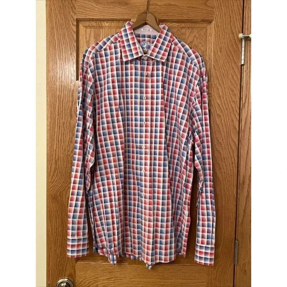 Bugatchi Mens 2XL Casual Shape Fit Shirt Casual Button Front Cotton - Picture 1 of 7